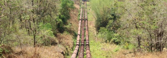 natural gas pipeline cutting through a forest
