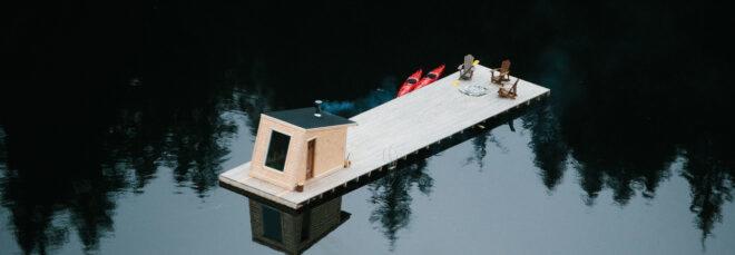 floating wood sauna