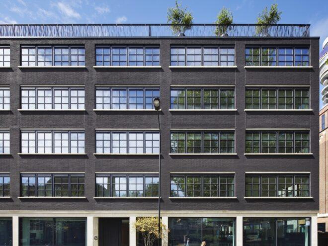 large black building with several windows