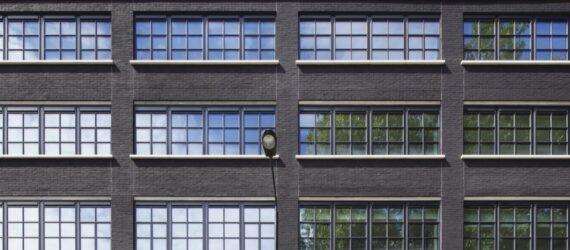 large black building with several windows
