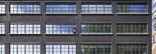 large black building with several windows