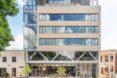 concrete and glass school building
