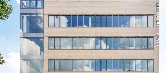 concrete and glass school building