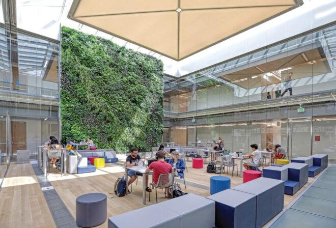 people lounging in covered outdoor space