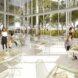 rendering of glass-enclosed restaurant surrounded by trees
