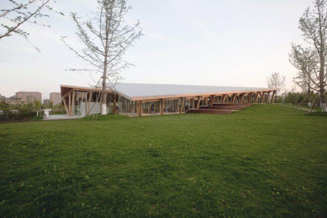 timber-framed building with sloped roof