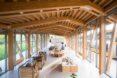 timber product displays inside a timber and glass structure