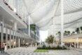 rendering of perforated canopies over an outdoor area