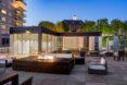 fire pit near glass home