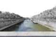 rendering of park space on banks of Tiber River