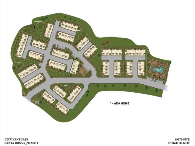 map of townhomes and roads