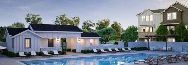 white home near pool