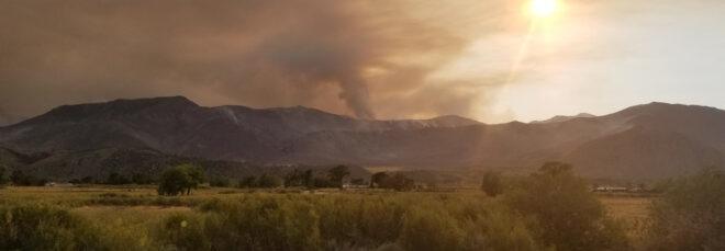 smoke on mountains in California
