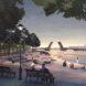 rendering of people sitting on benches at waterfront park