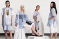 people in white and blue fashionable outfits