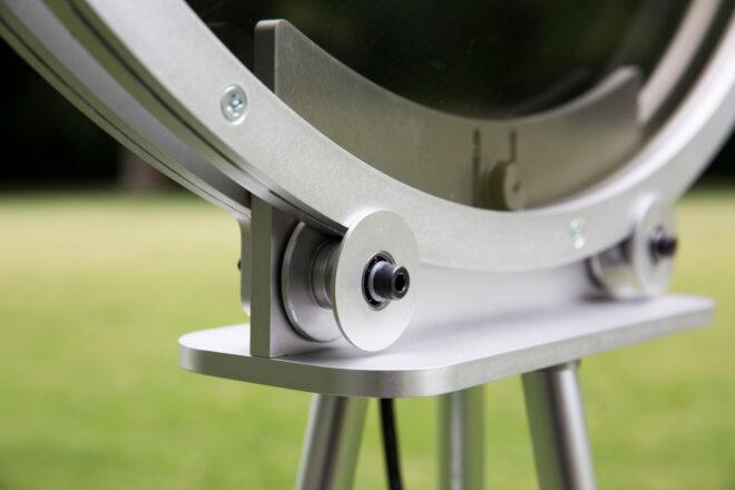 close-up of bolts in circular frame