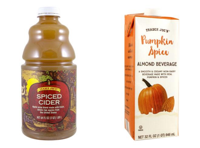 Trader Joe's spiced cider and pumpkin almond drink