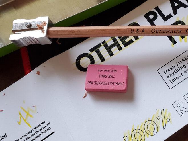 wood pencil in metal sharpener