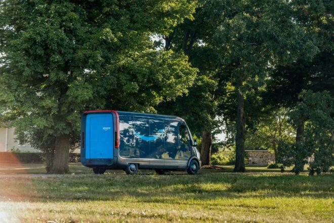 blue Amazon electric van