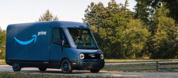 blue Amazon electric van