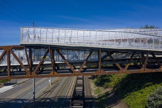 aluminum bridge over a highway