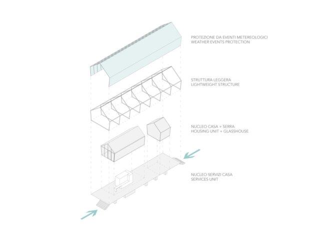 a construction plan for the home, showing various construction components.
