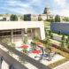 aerial rendering of landscaped roof