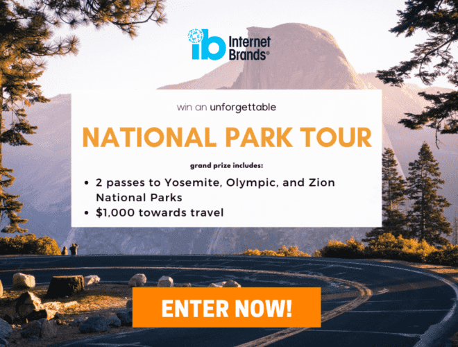 National Park Tour Sweepstakes Enter Now Button