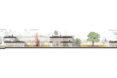 school building section view with sustainable design elements labeled