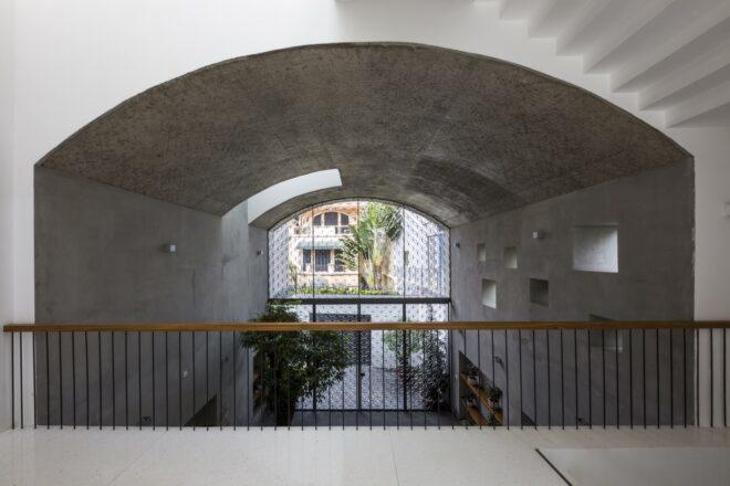 concrete archway in a home