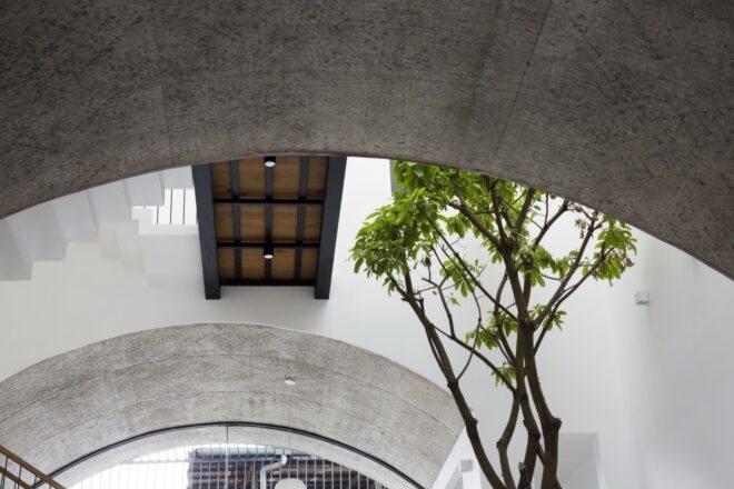 arches above tree near a door