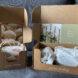 two cardboard boxes with cloth inside