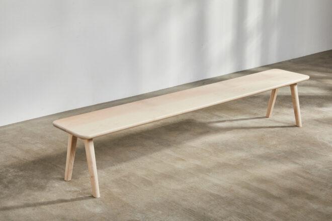 long light wood bench