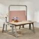 sit-stand office desk in a living room