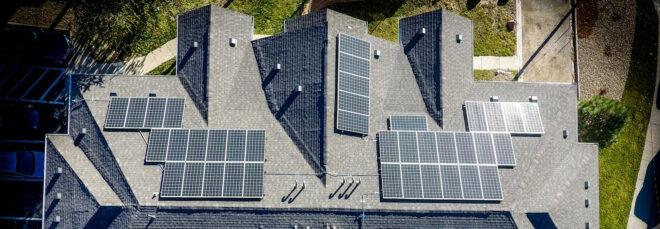 solar panels on a roof