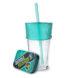 reusable straw in a clear cup
