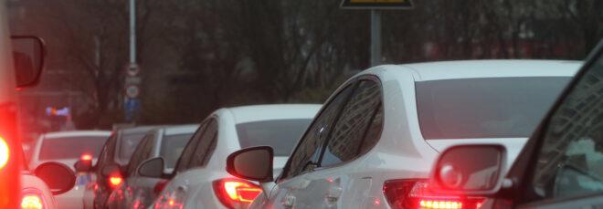 line of cars in traffic
