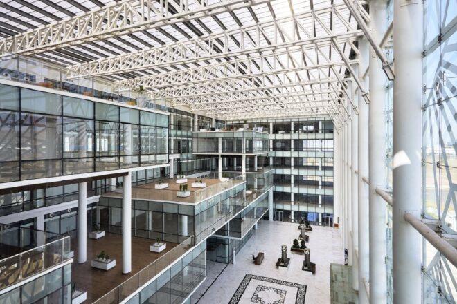 A multi-floor industrial space.