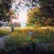 rendering of family playing in a lush park