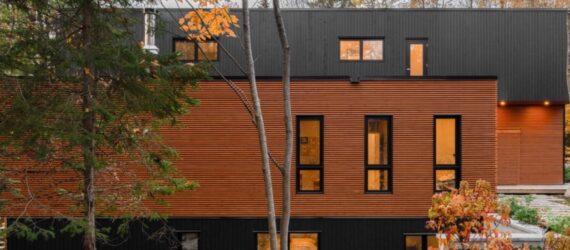 charred and warm-toned wood home