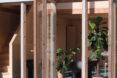 timber-framed glass doors on a building
