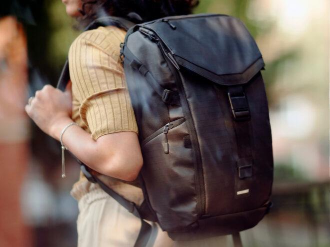 person wearing backpack