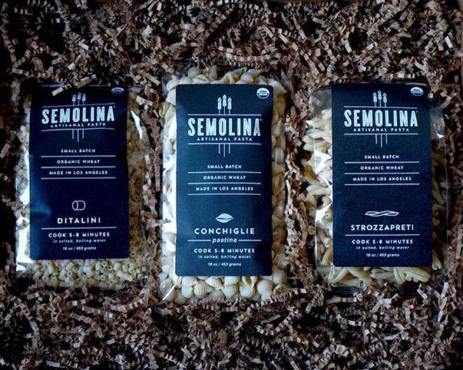 three packs of pasta in gift box