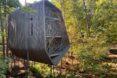 wood treehouse in a forest