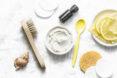 homemade armpit detox mask on marble background