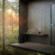 small wood porch on a small cabin