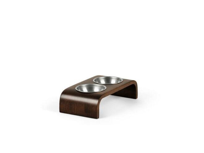wood pet food bowl