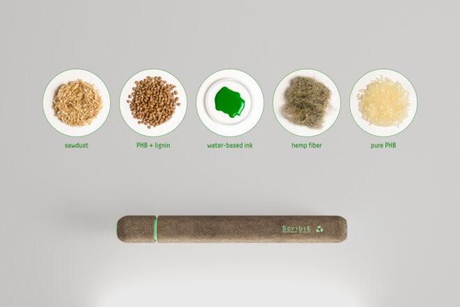 diagram of natural materials used to make biodegradable marker