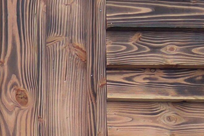 close-up of wood facade