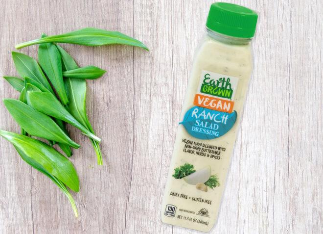 A bottle of Earth Grown Dairy Free Salad Dressings (Ranch).